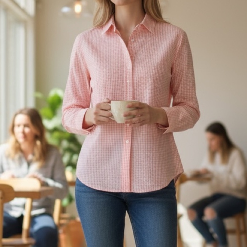 Vineyard Vines Gingham Seersucker Sconset Longsleeve Shirt NWT